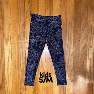 Scary Spider Web Black Kids S Leggings 2-5